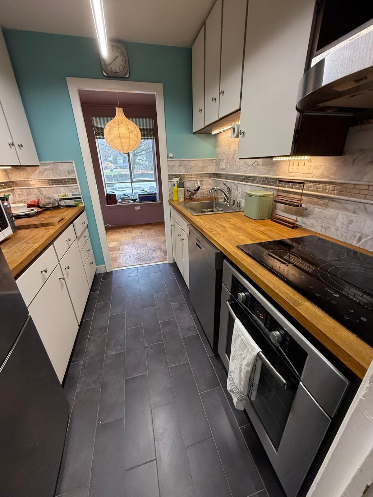 After — Kitchen floor & counters